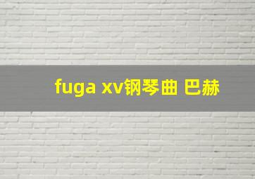 fuga xv钢琴曲 巴赫